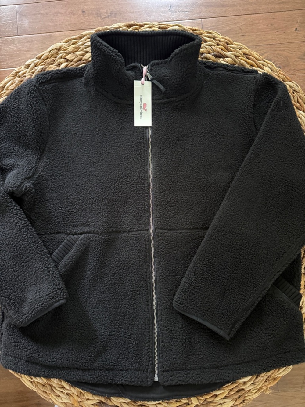 Vineyard Vines Black Full-Zip Sherpa Jacket